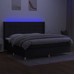 Fekete szövet rugós és LED-es ágy matraccal 200x200 cm 3