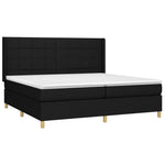 Fekete szövet rugós és LED-es ágy matraccal 200x200 cm 4