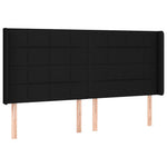 Fekete szövet rugós és LED-es ágy matraccal 200x200 cm 7