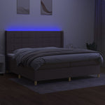 Tópszínű szövet rugós és LED-es ágy matraccal 200 x 200 cm 3