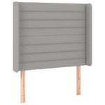 Világosszürke szövet rugós és LED-es ágy matraccal 90x190 cm 7