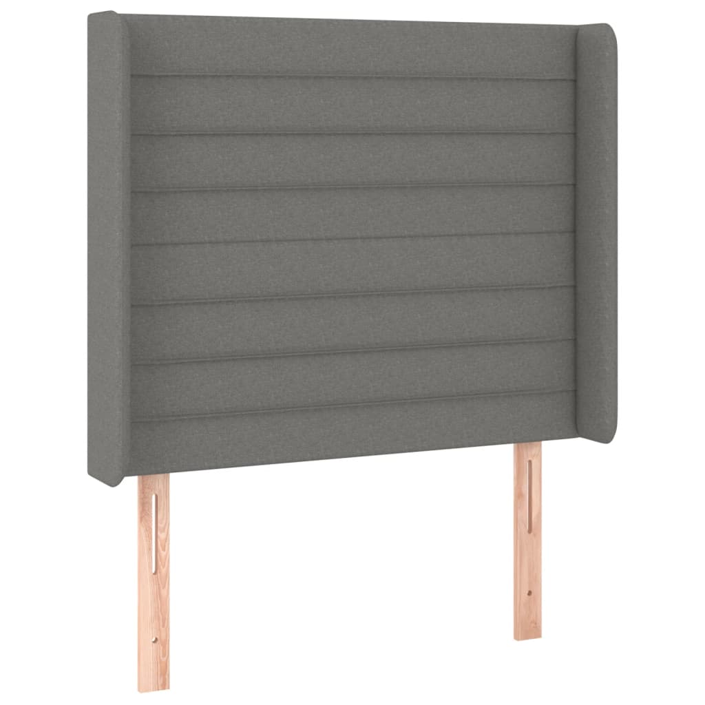 Sötétszürke szövet rugós és LED-es ágy matraccal 90x190 cm 7