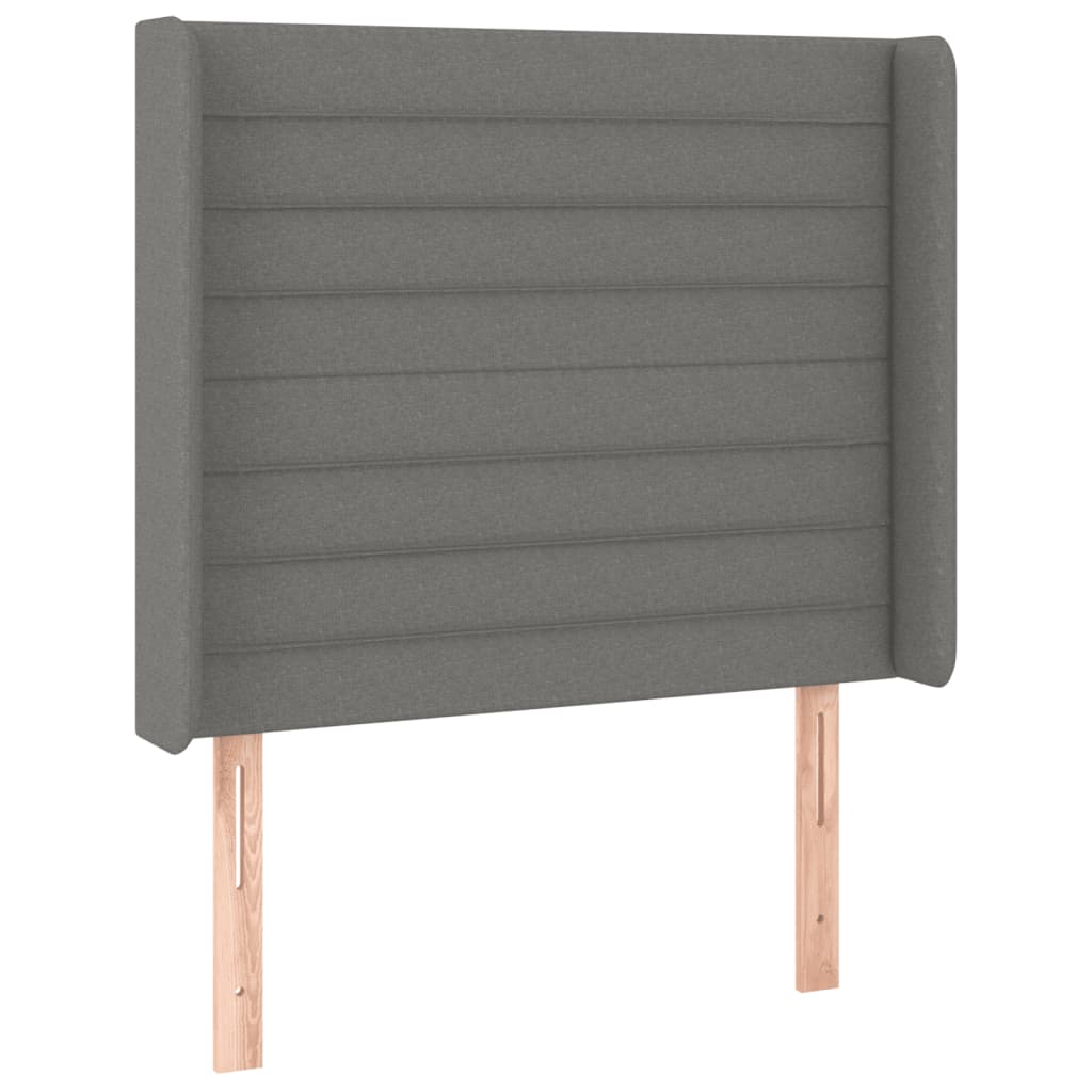 Sötétszürke szövet rugós és LED-es ágy matraccal 90x200 cm 7