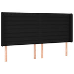Fekete szövet rugós és LED-es ágy matraccal 200x200 cm 7