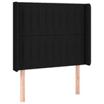 Fekete szövet rugós és LED-es ágy matraccal 80 x 200 cm 7