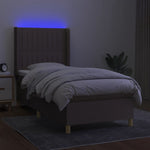 Tópszínű szövet rugós és LED-es ágy matraccal 80 x 200 cm 3