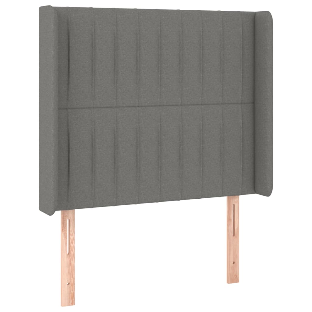 Sötétszürke szövet rugós és LED-es ágy matraccal 100x200 cm 7