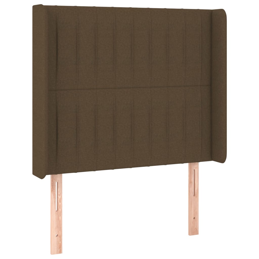 Barna szövet rugós és LED-es ágy matraccal 100x200 cm 7