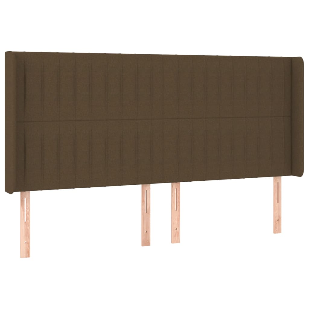 Barna szövet rugós és LED-es ágy matraccal 180 x 200 cm 7