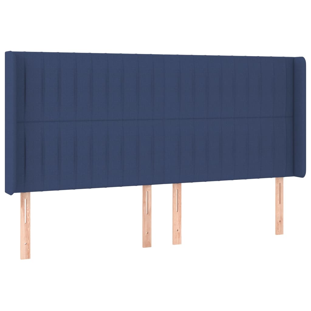 Kék szövet rugós és LED-es ágy matraccal 200 x 200 cm 7