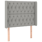 Világosszürke szövet rugós és LED-es ágy matraccal 90x190 cm 7