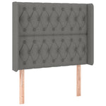 Sötétszürke szövet rugós és LED-es ágy matraccal 90x190 cm 7