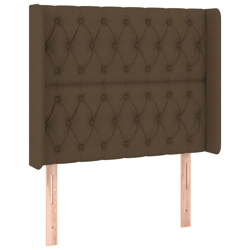 Barna szövet rugós és LED-es ágy matraccal 90x190 cm 7