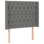 Sötétszürke szövet rugós és LED-es ágy matraccal 90x200 cm 7