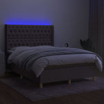 Tópszínű szövet rugós és LED-es ágy matraccal 140x190cm 3