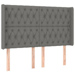 Sötétszürke szövet rugós és LED-es ágy matraccal 160x200 cm 7