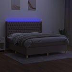 Tópszínű szövet rugós és LED-es ágy matraccal 160x200 cm 3