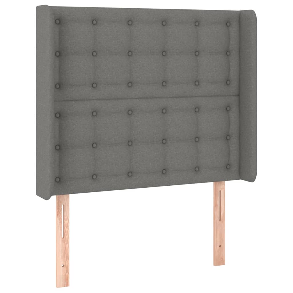 Sötétszürke szövet rugós és LED-es ágy matraccal 100x200 cm 7