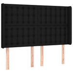 Fekete szövet rugós és LED-es ágy matraccal 140x190 cm 7
