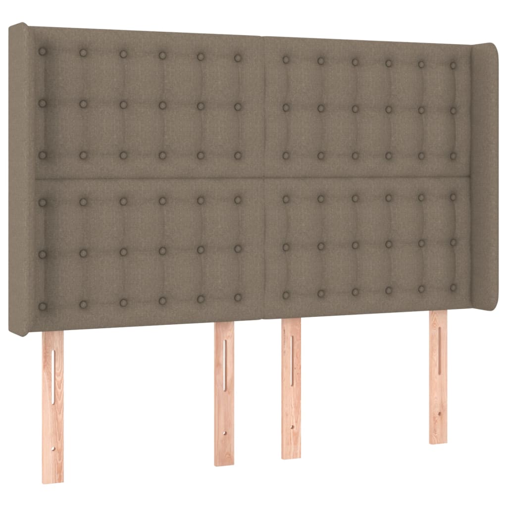 Tópszínű szövet rugós és LED-es ágy matraccal 140x190cm 7