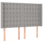 Világosszürke szövet rugós és LED-es ágy matraccal 140x200 cm 7