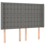 Sötétszürke szövet rugós és LED-es ágy matraccal 140x200 cm 7