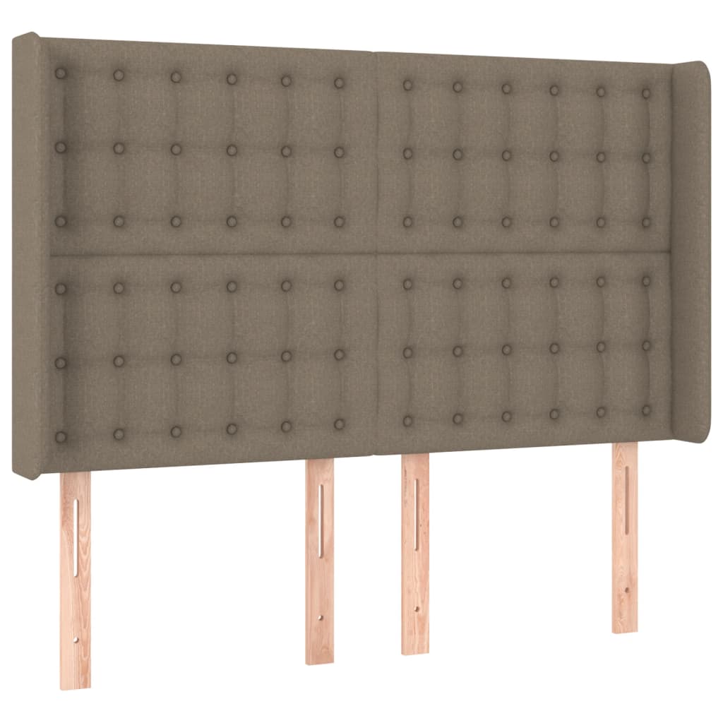 Tópszínű szövet rugós és LED-es ágy matraccal 140x200 cm 7