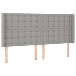 Világosszürke szövet rugós és LED-es ágy matraccal 160x200 cm 7