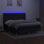 Fekete szövet rugós és LED-es ágy matraccal 160x200 cm 3
