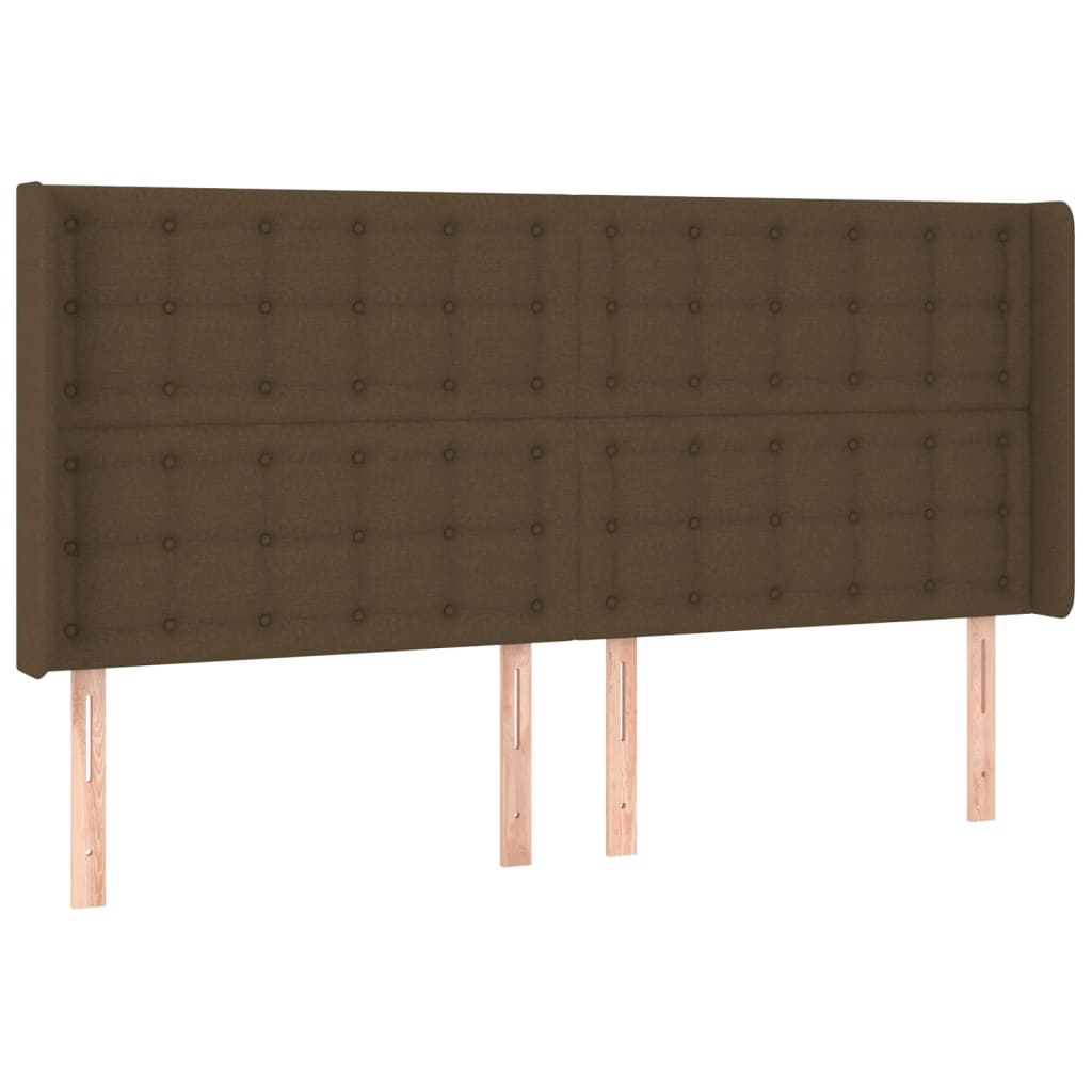 Barna szövet rugós és LED-es ágy matraccal 160x200 cm 7