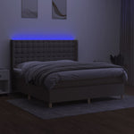 Tópszínű szövet rugós és LED-es ágy matraccal 180 x 200 cm 3