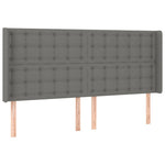 Sötétszürke szövet rugós és LED-es ágy matraccal 200x200 cm 7