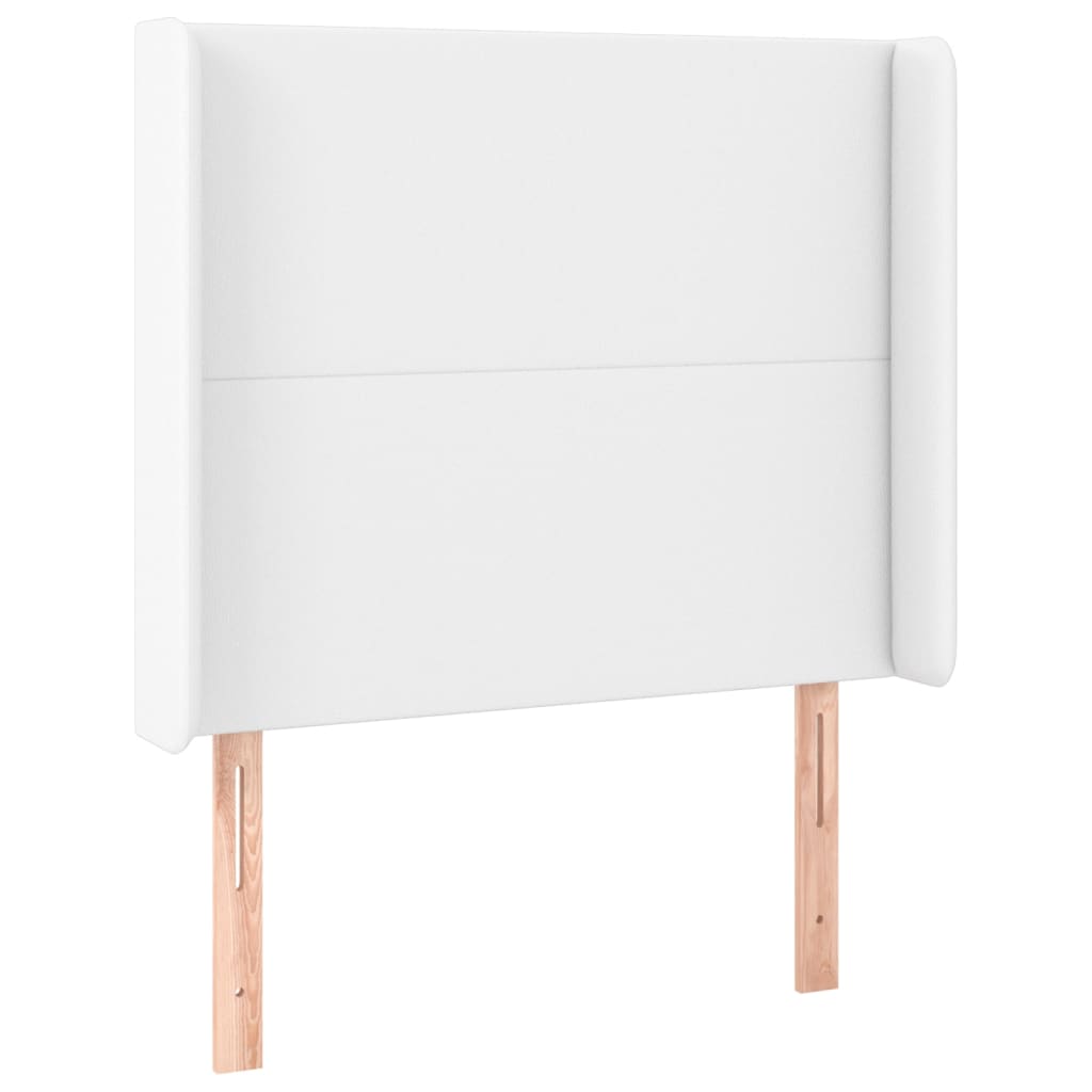 Fehér műbőr rugós ágy matraccal és LED-del 80 x 200 cm 7
