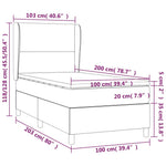 Fekete műbőr rugós ágy matraccal és LED-del 100x200 cm 8