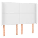Fehér műbőr rugós ágy matraccal és LED-del 140x190 cm 7