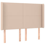 Cappuccino színű műbőr rugós ágy matraccal és LED-del 140x190cm 7