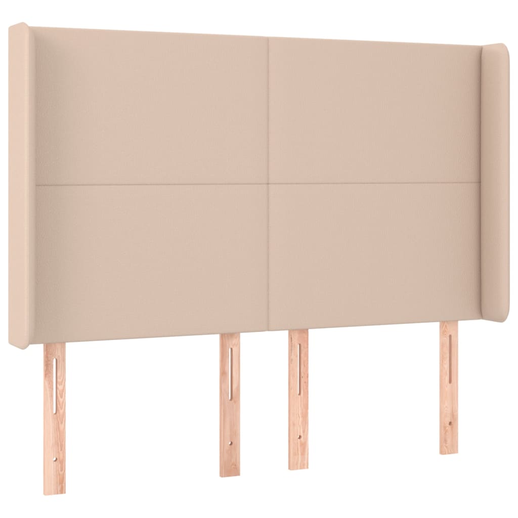 Cappuccino színű műbőr rugós ágy matraccal és LED-del 140x190cm 7