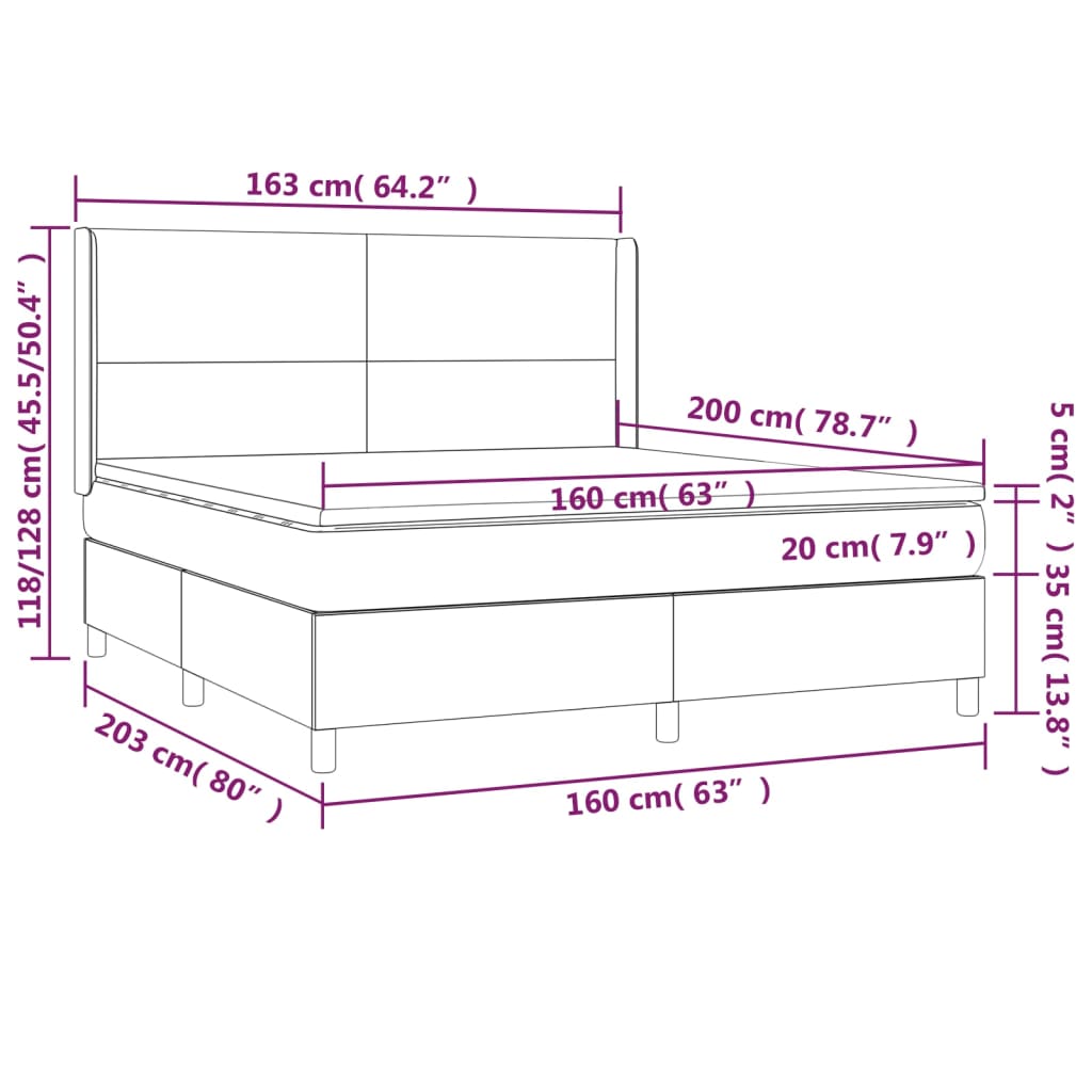 Krémszínű műbőr rugós ágy matraccal és LED-del 160x200 cm 16