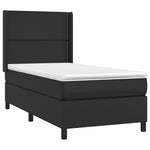 Fekete műbőr rugós ágy matraccal és LED-del 90x190 cm 4