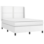 Fehér műbőr rugós ágy matraccal és LED-del 140x190 cm 4