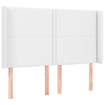 Fehér műbőr rugós ágy matraccal és LED-del 140x190 cm 7