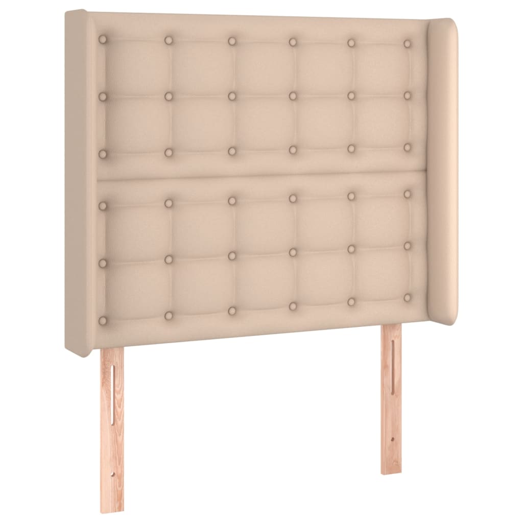 Cappuccino színű műbőr rugós ágy matraccal és LED-del 80x200 cm 7