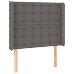 Szürke műbőr rugós ágy matraccal és LED-del 90x200 cm 7