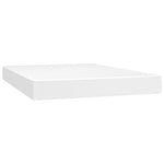 Fehér műbőr rugós ágy matraccal és LED-del 140x190 cm 6