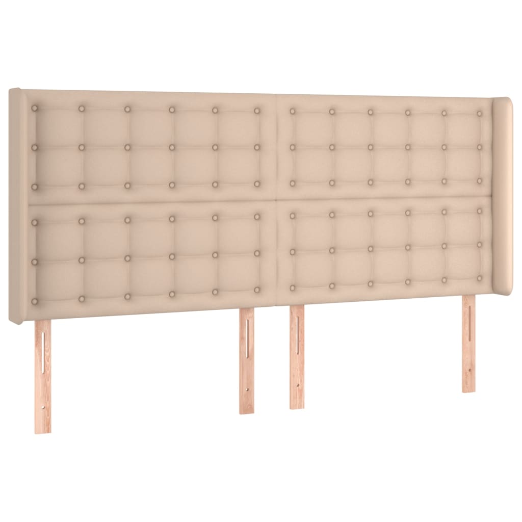 Cappuccino színű műbőr rugós ágy matraccal és LED-del 180x200cm 7