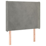 Világosszürke bársony rugós és LED-es ágy matraccal 80 x 200 cm 7