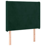 Sötétzöld bársony rugós és LED-es ágy matraccal 80 x 200 cm 7