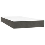 Sötétszürke bársony rugós és LED-es ágy matraccal 90x190 cm 6