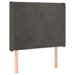 Sötétszürke bársony rugós és LED-es ágy matraccal 90x190 cm 7