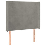Világosszürke bársony rugós és LED-es ágy matraccal 100x200 cm 7